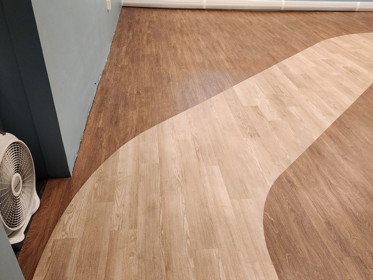 Close-up of the finished curve detail