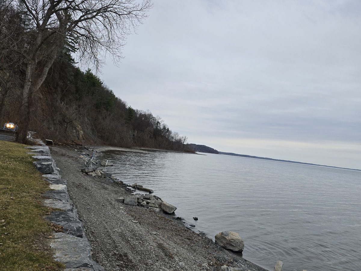 The same shoreline in winter
